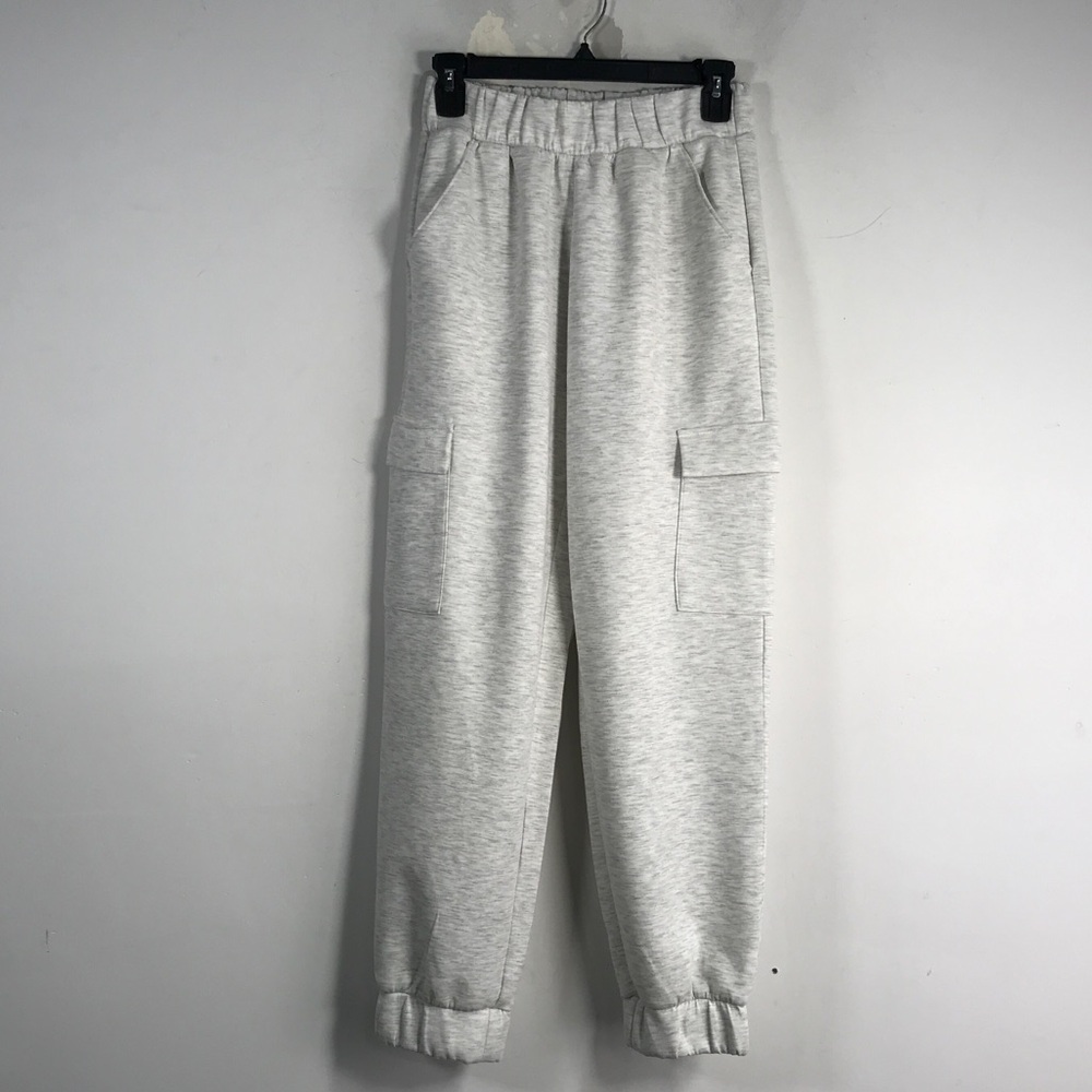 Express Cargo Jogger Sweatpants, Women's Size XS - Light Heather Grey